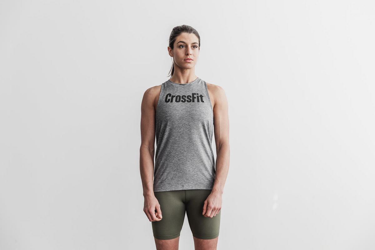 Nobull Crossfit® High-Neck Women's Tank Tops Grey | Australia (PO7129)